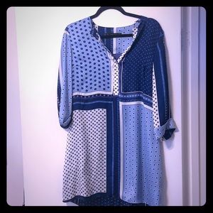 Blue silky tunic